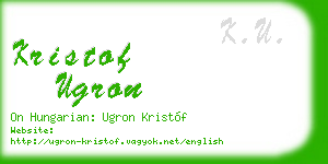 kristof ugron business card