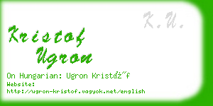 kristof ugron business card